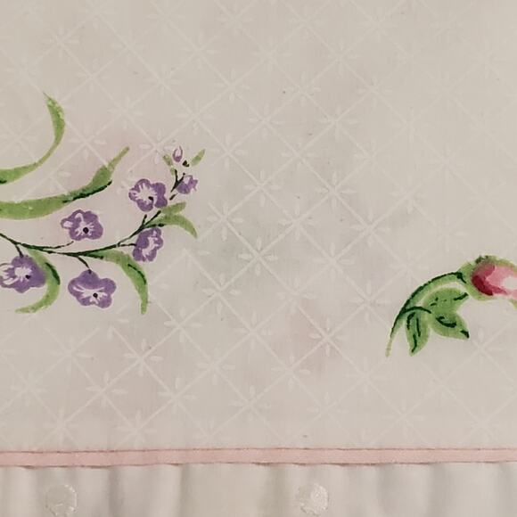 Vintage Martex Atelier Percale Sheets Twin 2 Flat 1 Bed Cover Floral No Iron - Picture 7 of 14